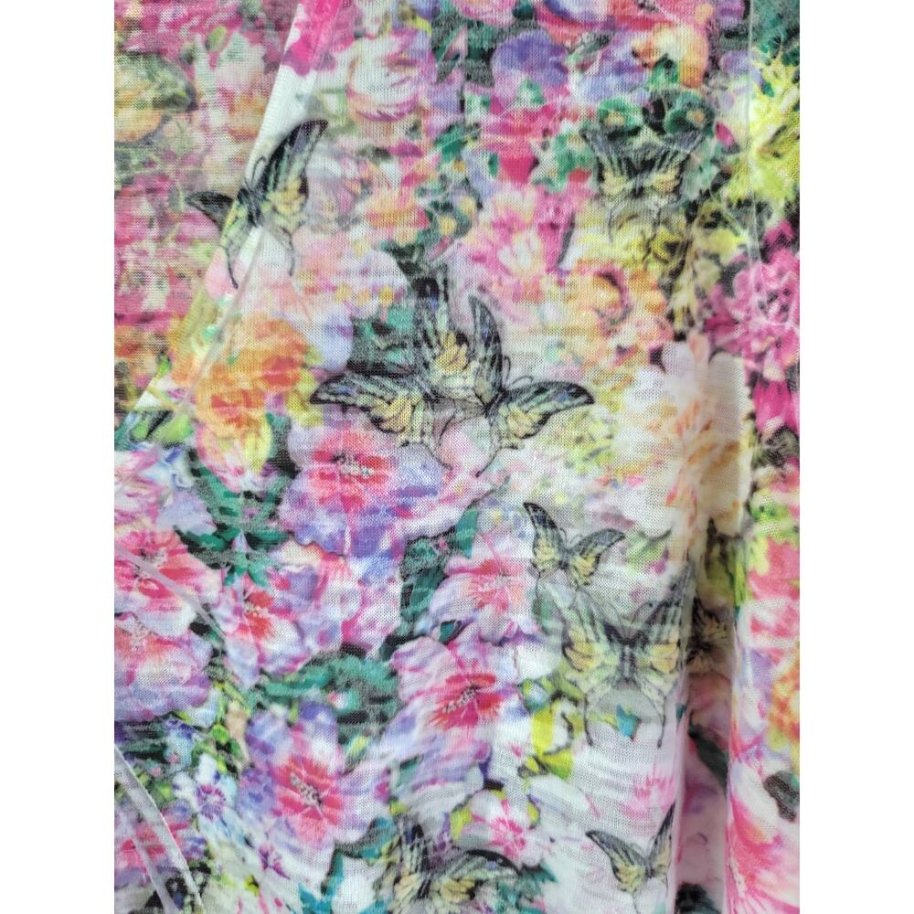 Sundance Boho Butterflies Floral Watercolor Sublimation Print Ruffle Top Size L - Picture 9 of 12